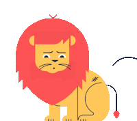 Gif animé lion frappé